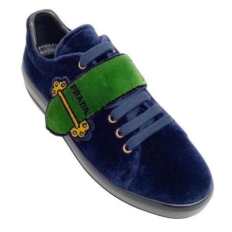 velvet navy prada shoes